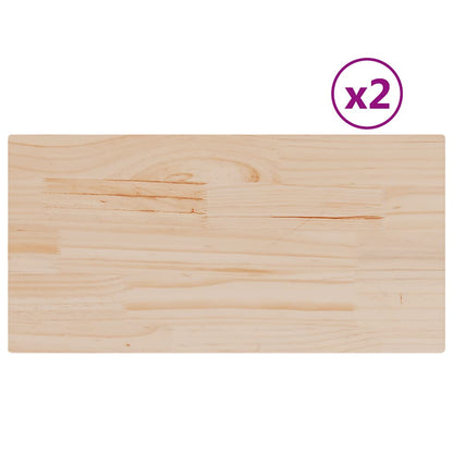 Table Tops 2 pcs 80x40x2.5 cm Rectangular Solid Wood Pine