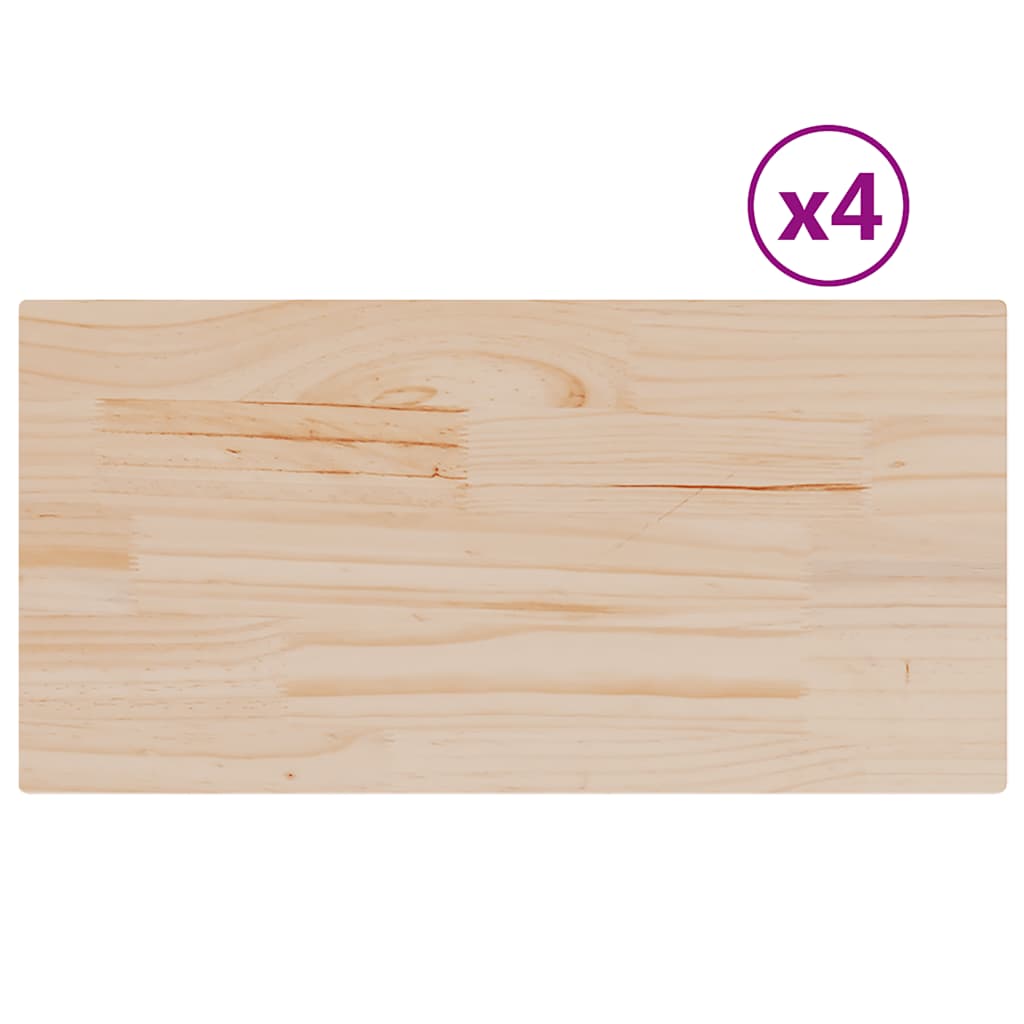 Table Tops 4 pcs 90x45x2.5 cm Rectangular Solid Wood Pine