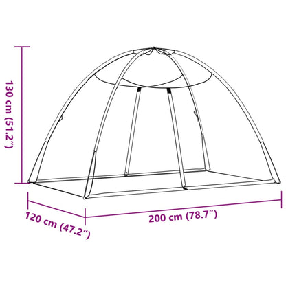 Mosquito Net Mongolia with Doors 220 Mesh Black 200x120x130 cm
