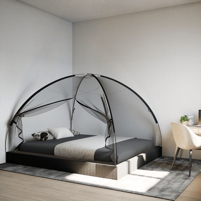 Mosquito Net Mongolia with Doors 220 Mesh Black 200x180x135 cm