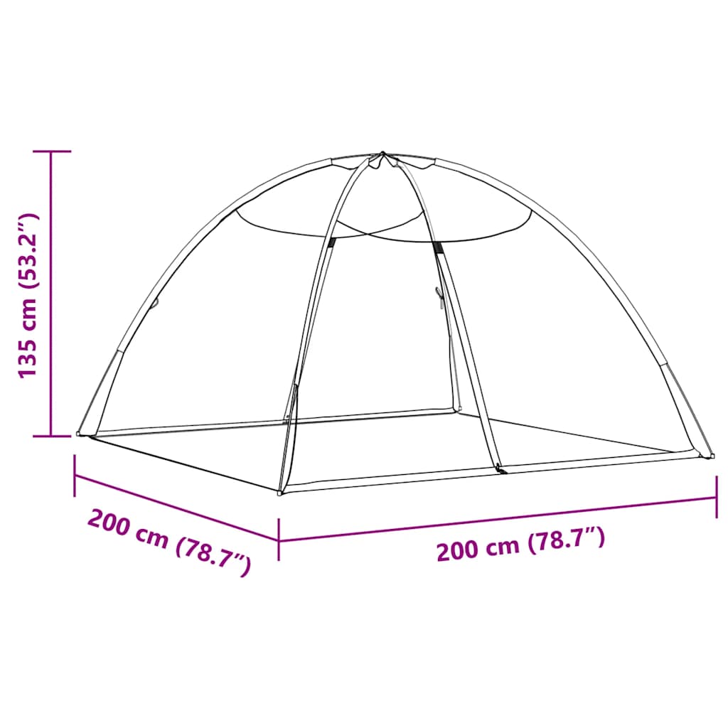 Mosquito Net Mongolia with Doors 220 Mesh Black 200x200x135 cm
