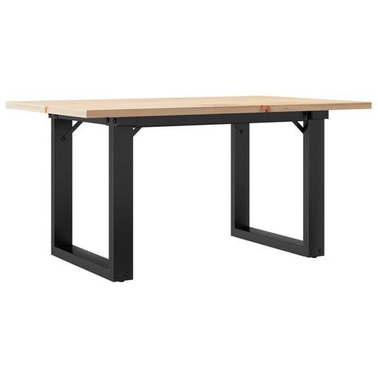 Coffee Table O-Frame 80x50x40 cm Solid Wood Pine and Steel