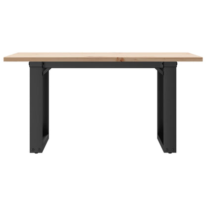 Coffee Table O-Frame 80x50x40 cm Solid Wood Pine and Steel