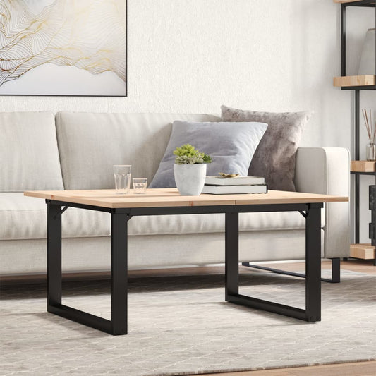 Coffee Table O-Frame 80x80x45 cm Solid Wood Pine and Steel