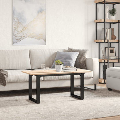 Coffee Table O-Frame 90x40x45 cm Solid Wood Pine and Steel