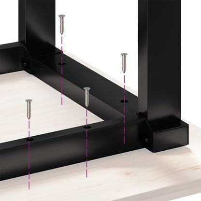 Coffee Table O-Frame 90x40x45 cm Solid Wood Pine and Steel