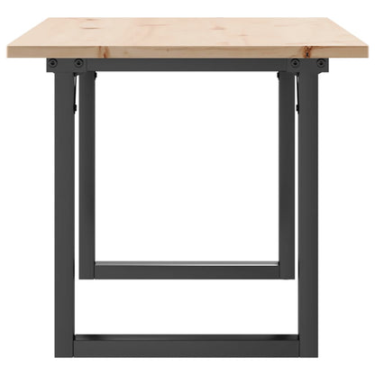 Coffee Table O-Frame 100x50x45 cm Solid Wood Pine and Steel