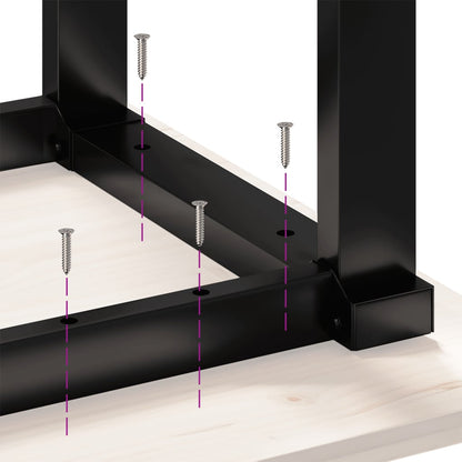 Coffee Table O-Frame 110x40x45 cm Solid Wood Pine and Steel