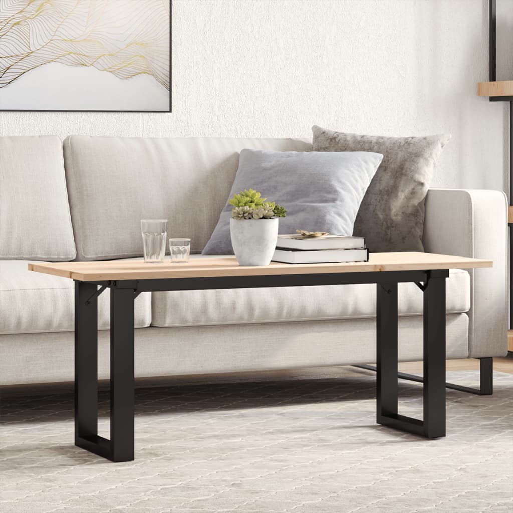 Coffee Table O-Frame 110x40x45 cm Solid Wood Pine and Steel