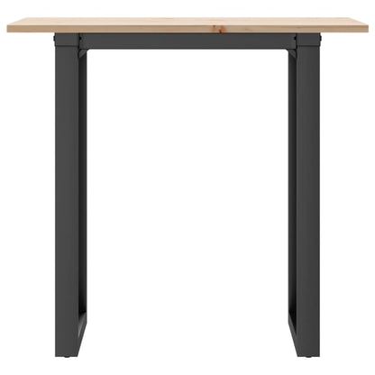 Dining Table O-Frame 80x50x75 cm Solid Wood Pine and Steel