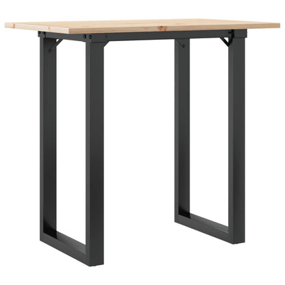 Dining Table O-Frame 80x50x75 cm Solid Wood Pine and Steel