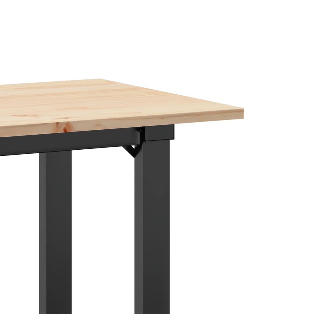 Dining Table O-Frame 80x50x75 cm Solid Wood Pine and Steel