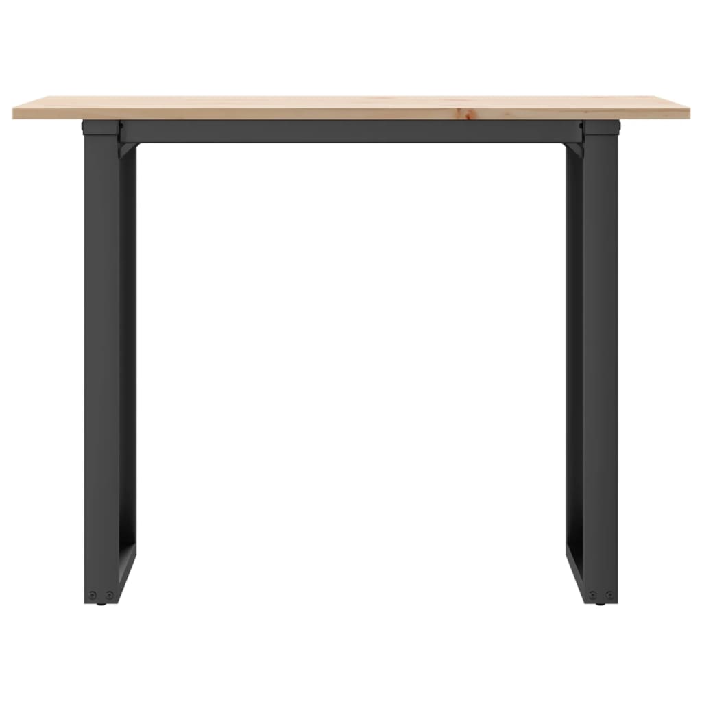 Dining Table O-Frame 100x50x75 cm Solid Wood Pine and Steel