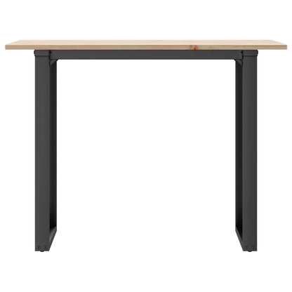 Dining Table O-Frame 100x50x75 cm Solid Wood Pine and Steel