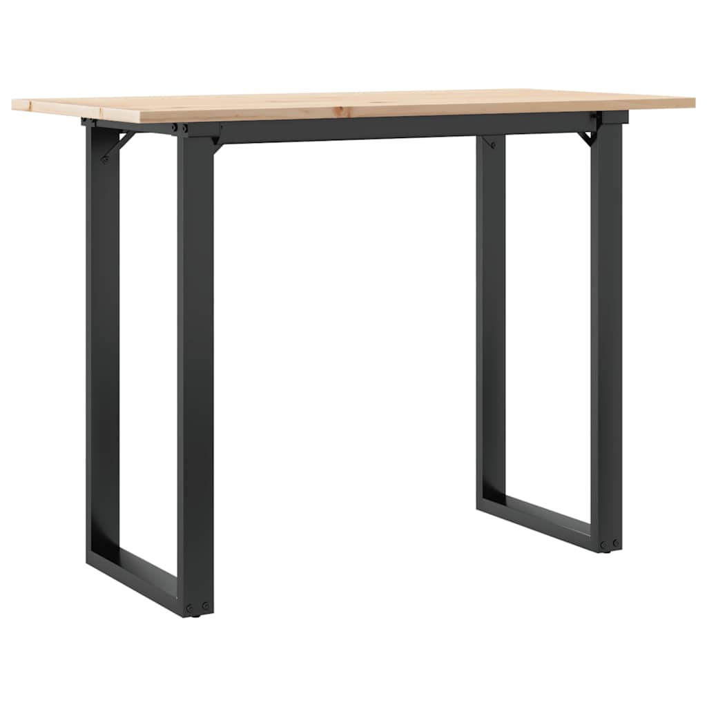 Dining Table O-Frame 100x50x75 cm Solid Wood Pine and Steel