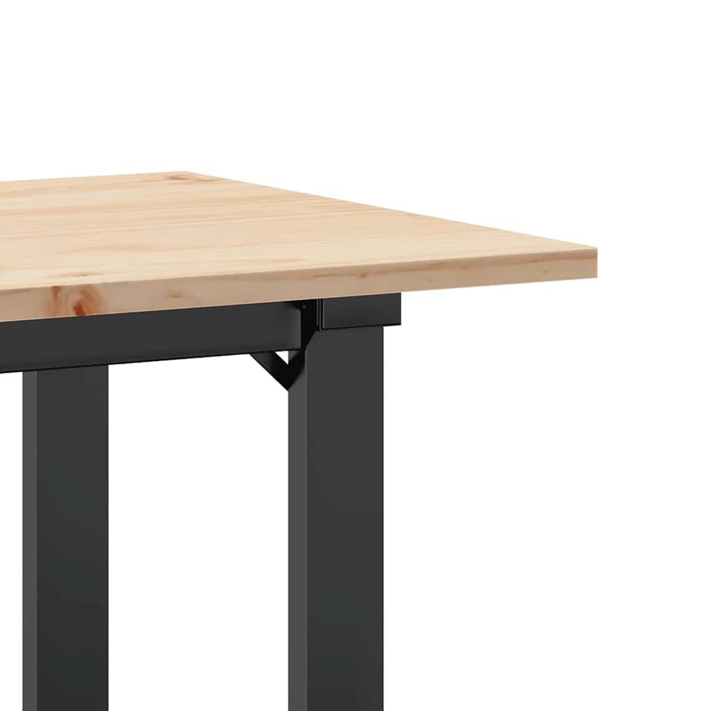 Dining Table O-Frame 100x50x75 cm Solid Wood Pine and Steel