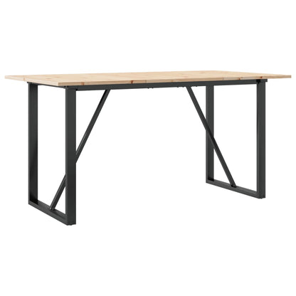 Dining Table O-Frame 140x80x75 cm Solid Wood Pine and Steel