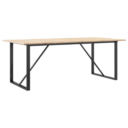 Dining Table O-Frame 200x100x75 cm Solid Wood Pine and Steel