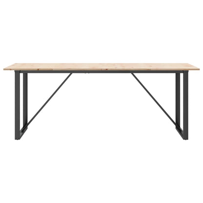Dining Table O-Frame 200x100x75 cm Solid Wood Pine and Steel