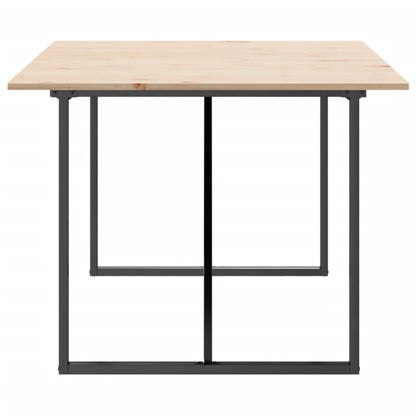Dining Table O-Frame 200x100x75 cm Solid Wood Pine and Steel