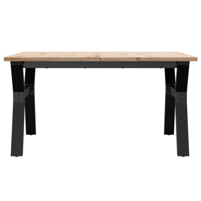 Coffee Table Y-Frame 80x80x45 cm Solid Wood Pine and Steel