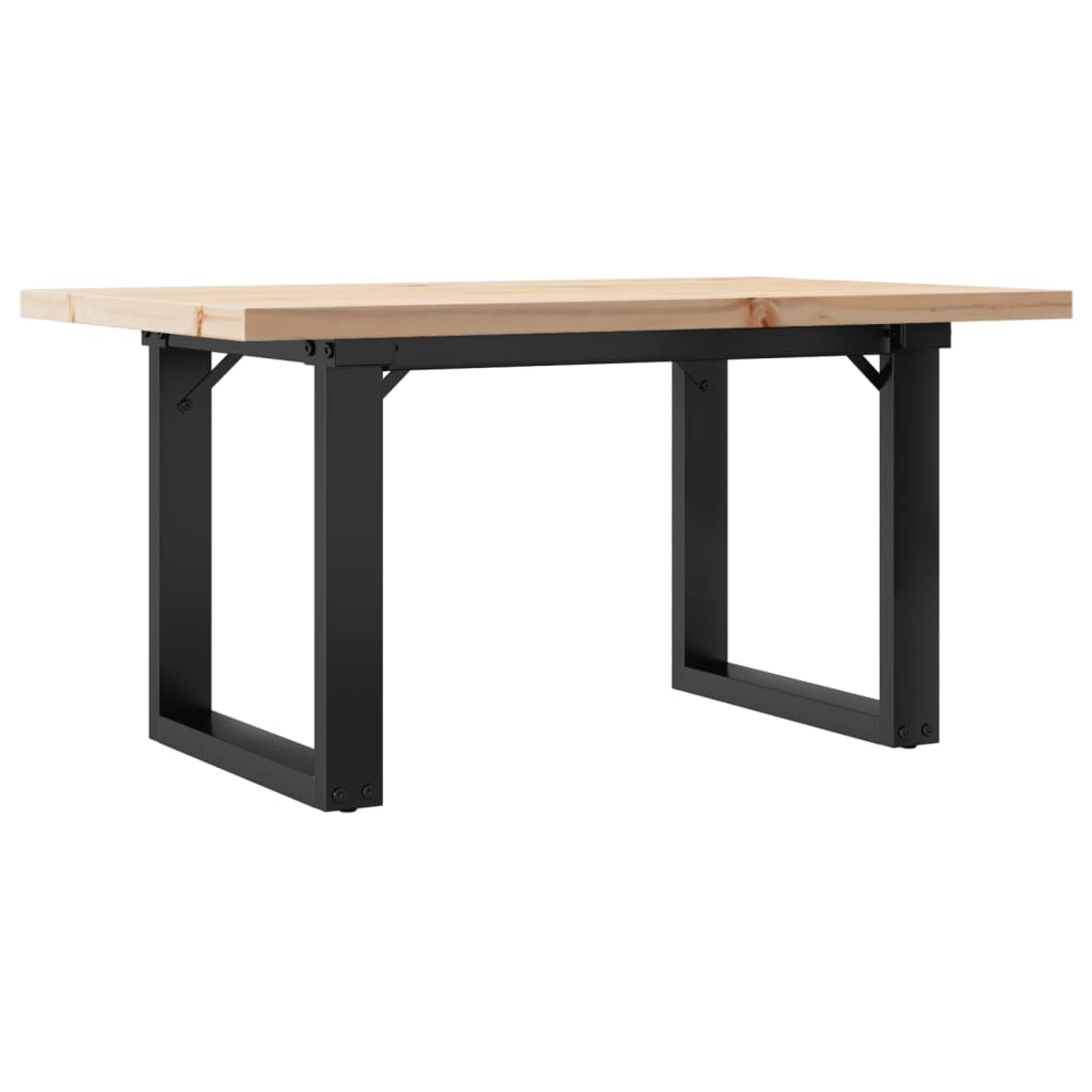 Coffee Table O-Frame 80x50x40.5 cm Solid Wood Pine and Steel