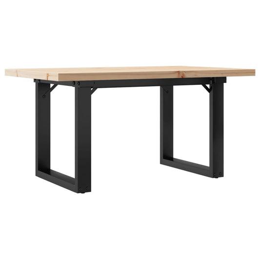 Coffee Table O-Frame 80x50x40.5 cm Solid Wood Pine and Steel