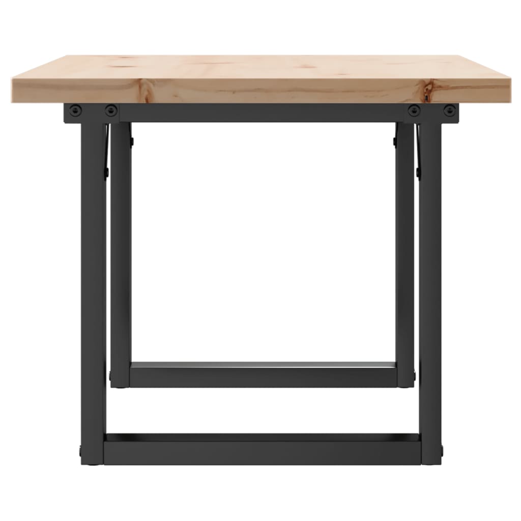 Coffee Table O-Frame 80x50x40.5 cm Solid Wood Pine and Steel