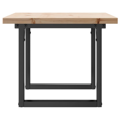Coffee Table O-Frame 80x50x40.5 cm Solid Wood Pine and Steel