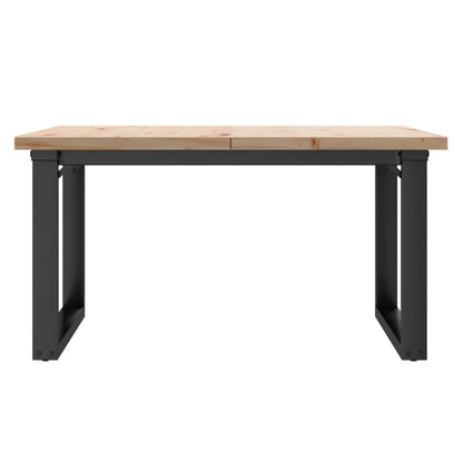 Coffee Table O-Frame 80x80x45.5 cm Solid Wood Pine and Steel
