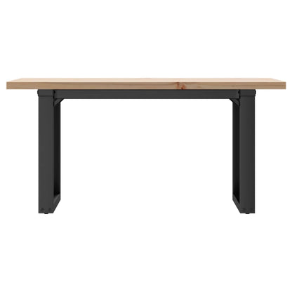 Coffee Table O-Frame 90x40x45.5 cm Solid Wood Pine and Steel