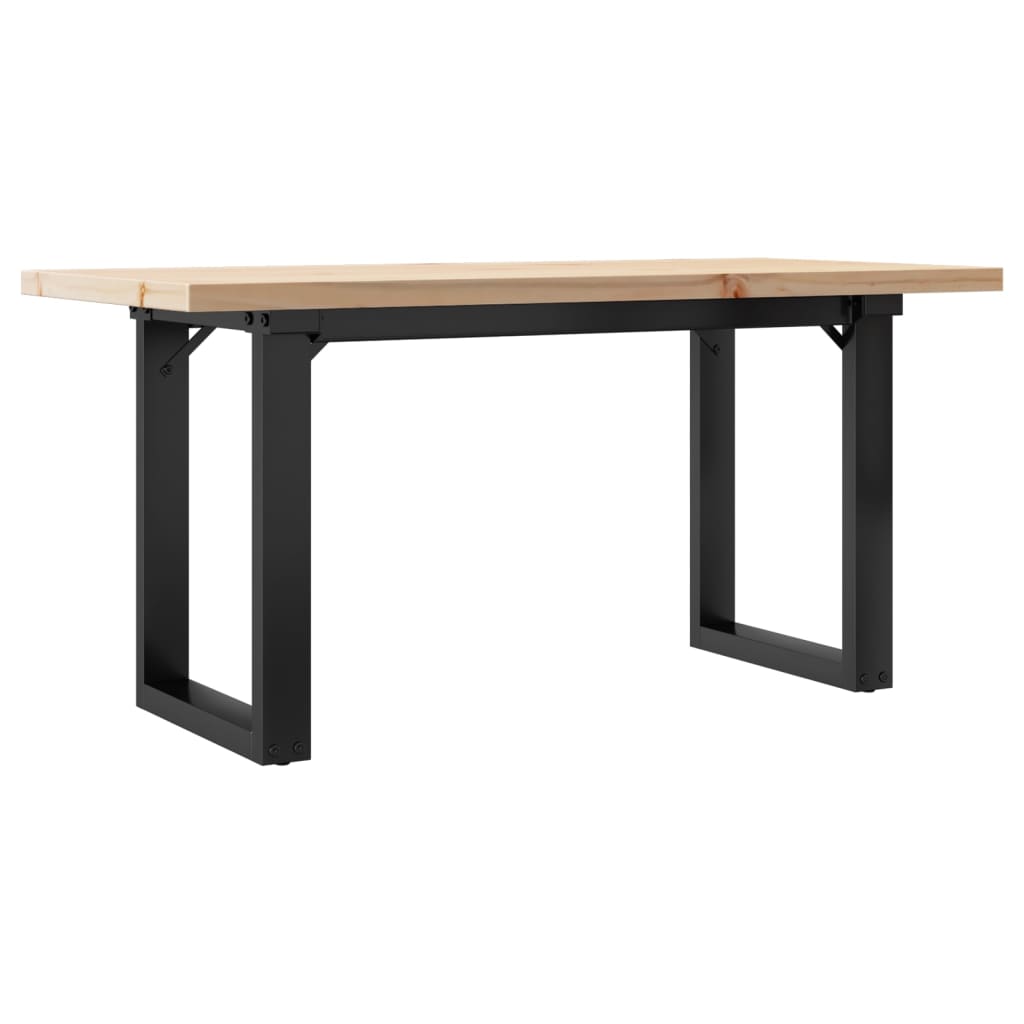 Coffee Table O-Frame 100x50x45.5 cm Solid Wood Pine and Steel