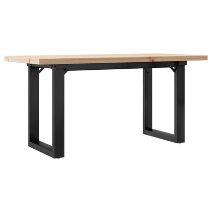 Coffee Table O-Frame 100x50x45.5 cm Solid Wood Pine and Steel