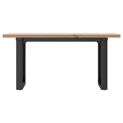 Coffee Table O-Frame 100x50x45.5 cm Solid Wood Pine and Steel