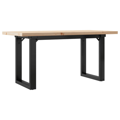 Coffee Table O-Frame 100x50x45.5 cm Solid Wood Pine and Steel