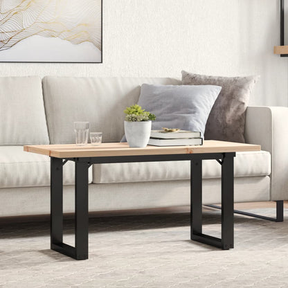 Coffee Table O-Frame 100x50x45.5 cm Solid Wood Pine and Steel