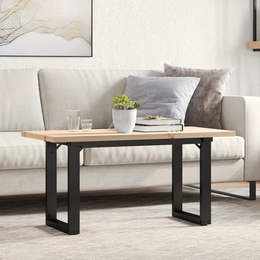 Coffee Table O-Frame 100x50x45.5 cm Solid Wood Pine and Steel