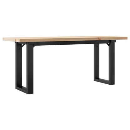 Coffee Table O-Frame 110x40x45.5 cm Solid Wood Pine and Steel