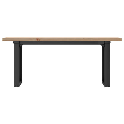 Coffee Table O-Frame 110x40x45.5 cm Solid Wood Pine and Steel