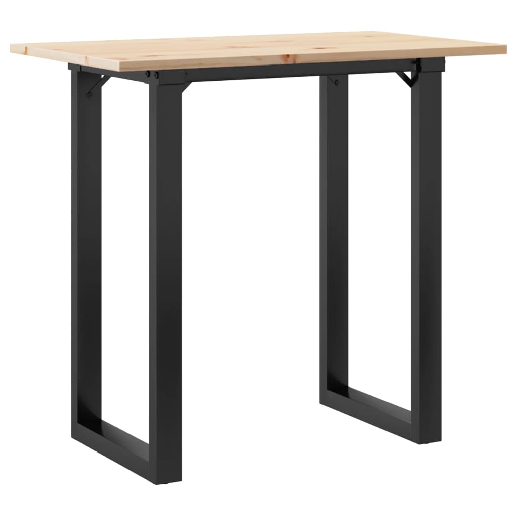 Dining Table O-Frame 80x50x75.5 cm Solid Wood Pine and Steel