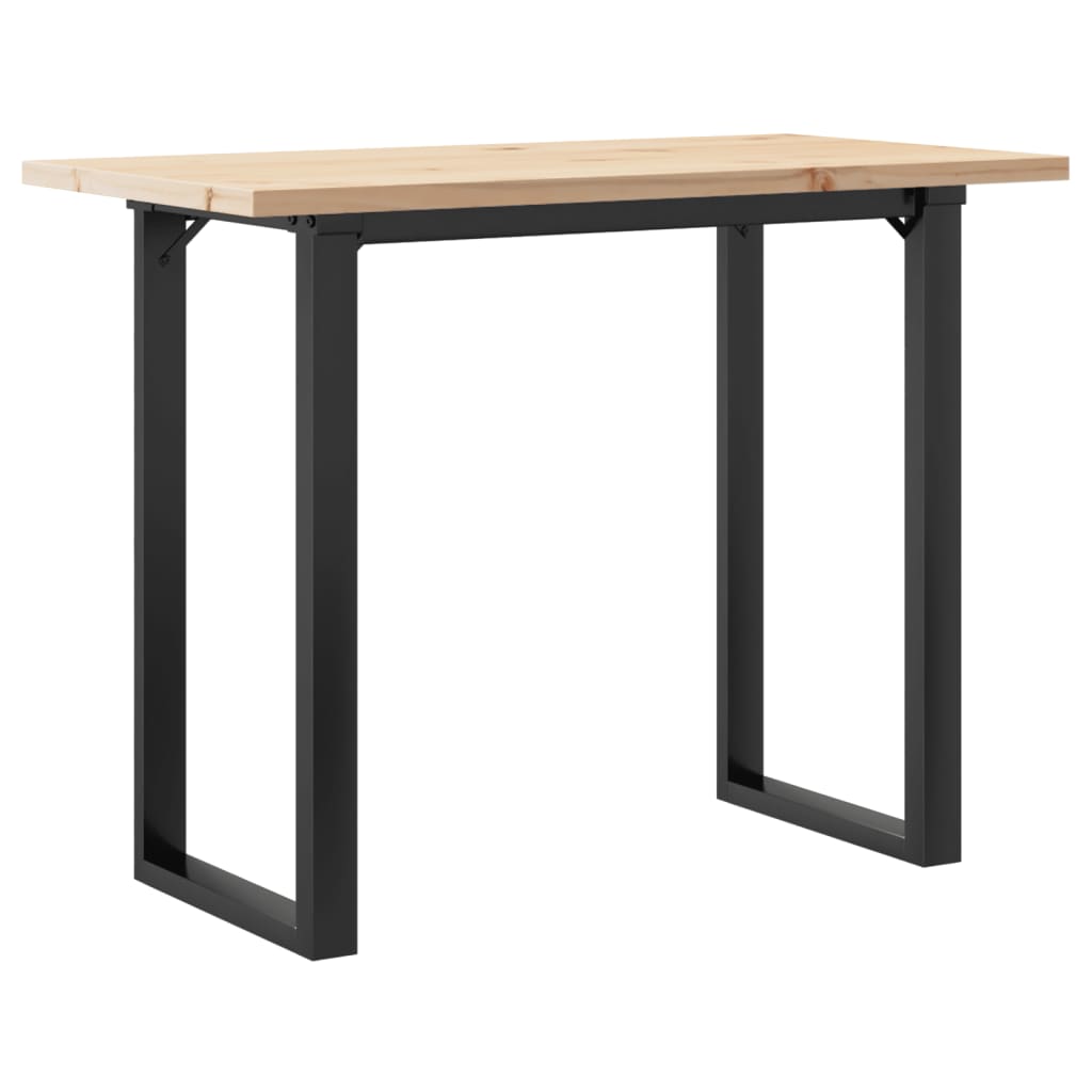 Dining Table O-Frame 100x50x75.5 cm Solid Wood Pine and Steel