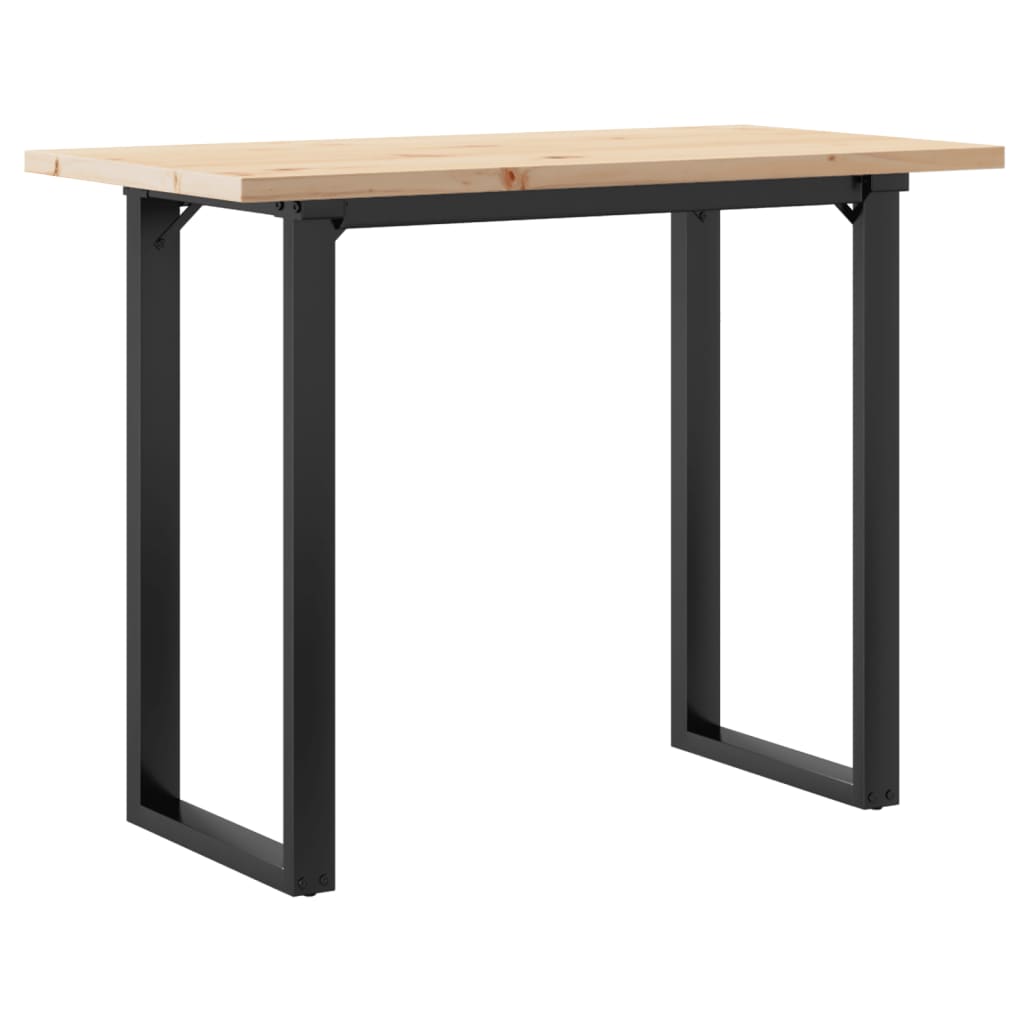Dining Table O-Frame 100x50x75.5 cm Solid Wood Pine and Steel