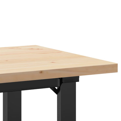 Dining Table O-Frame 100x50x75.5 cm Solid Wood Pine and Steel