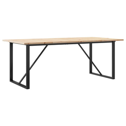 Dining Table O-Frame 200x100x75.5 cm Solid Wood Pine and Steel