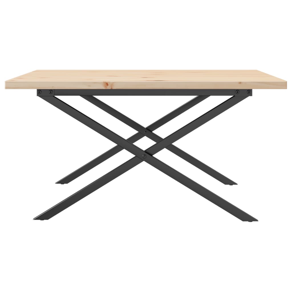 Coffee Table X-Frame 80x80x45.5 cm Solid Wood Pine and Steel