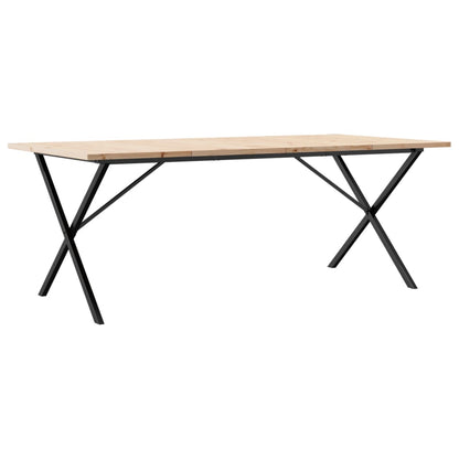 Dining Table X-Frame 200x100x75.5 cm Solid Wood Pine and Steel