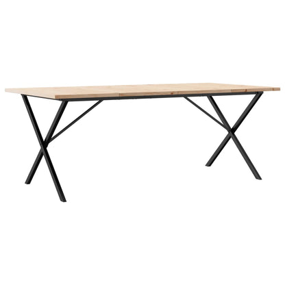 Dining Table X-Frame 200x100x75.5 cm Solid Wood Pine and Steel
