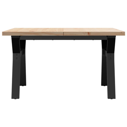 Coffee Table Y-Frame 80x80x45.5 cm Solid Wood Pine and Steel