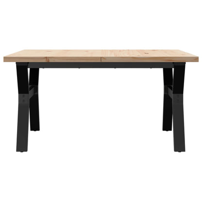 Coffee Table Y-Frame 90x90x45.5 cm Solid Wood Pine and Steel