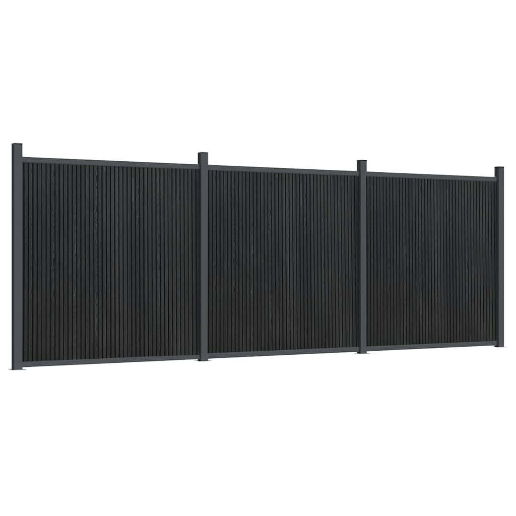 Fence Panel Grey 526x186 cm WPC